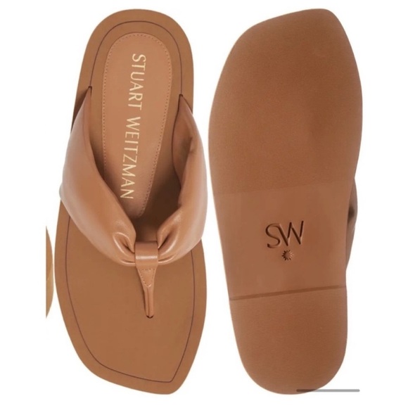 Stuart Weitzman leather thong sandals - Picture 6 of 7